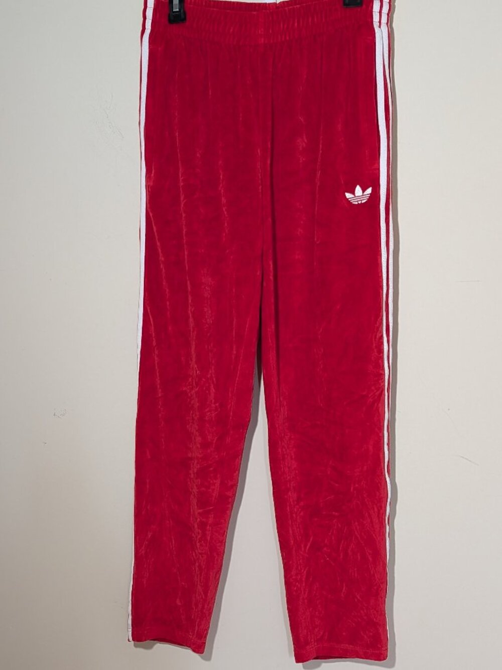 Adidas Velour Track Pants Better Scarlet Red Regular Fit Size M